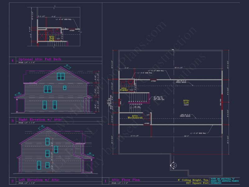 Coastal Craftsman house Plan with Detailed CAD Floor Designs