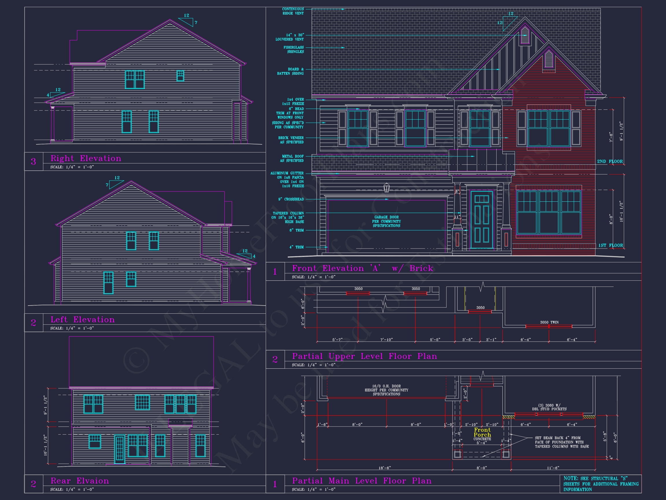 Coastal Craftsman Home Plan with Detailed CAD Floor Designs