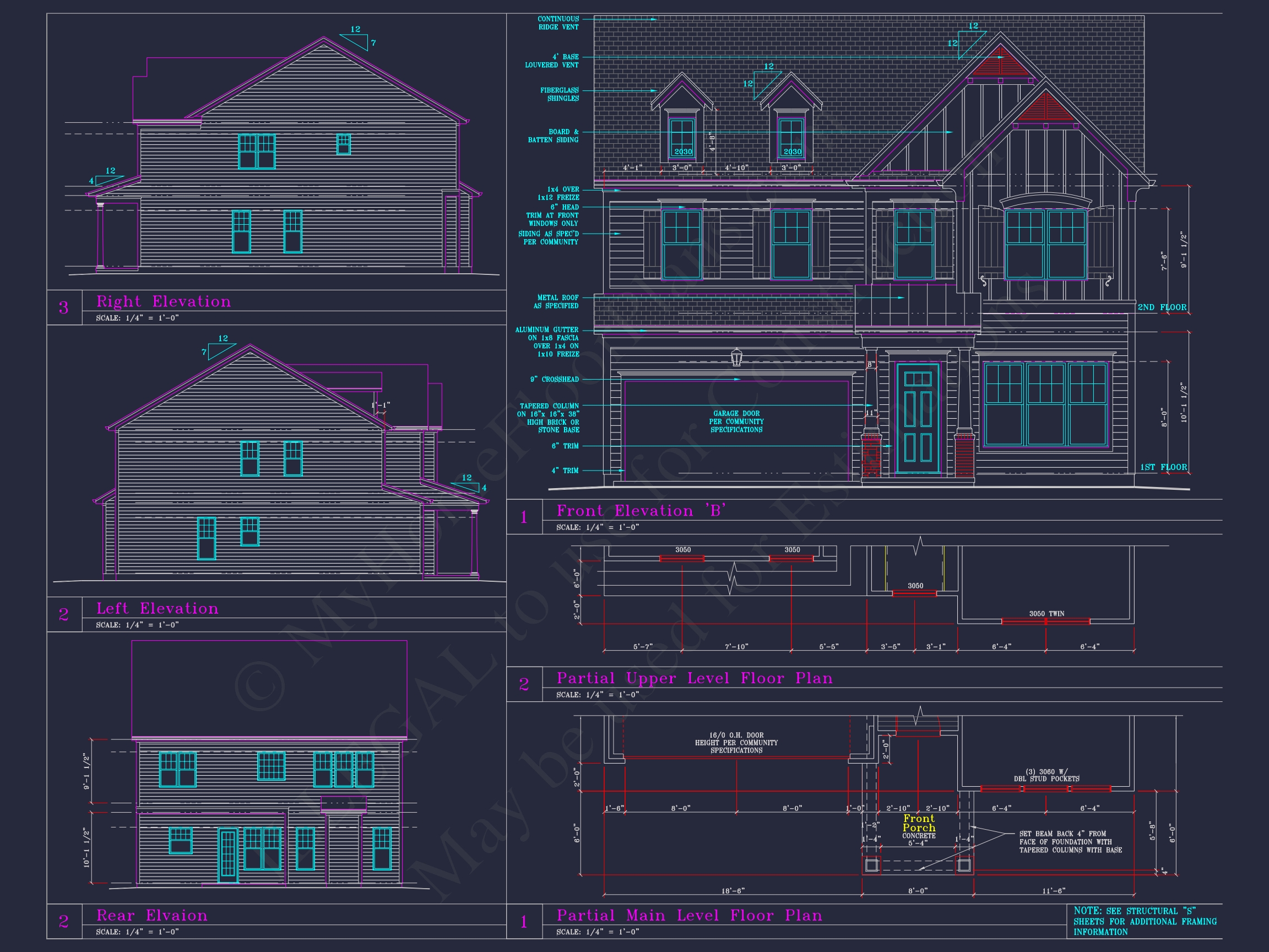 Coastal Craftsman Home Plan with Detailed CAD Floor Designs