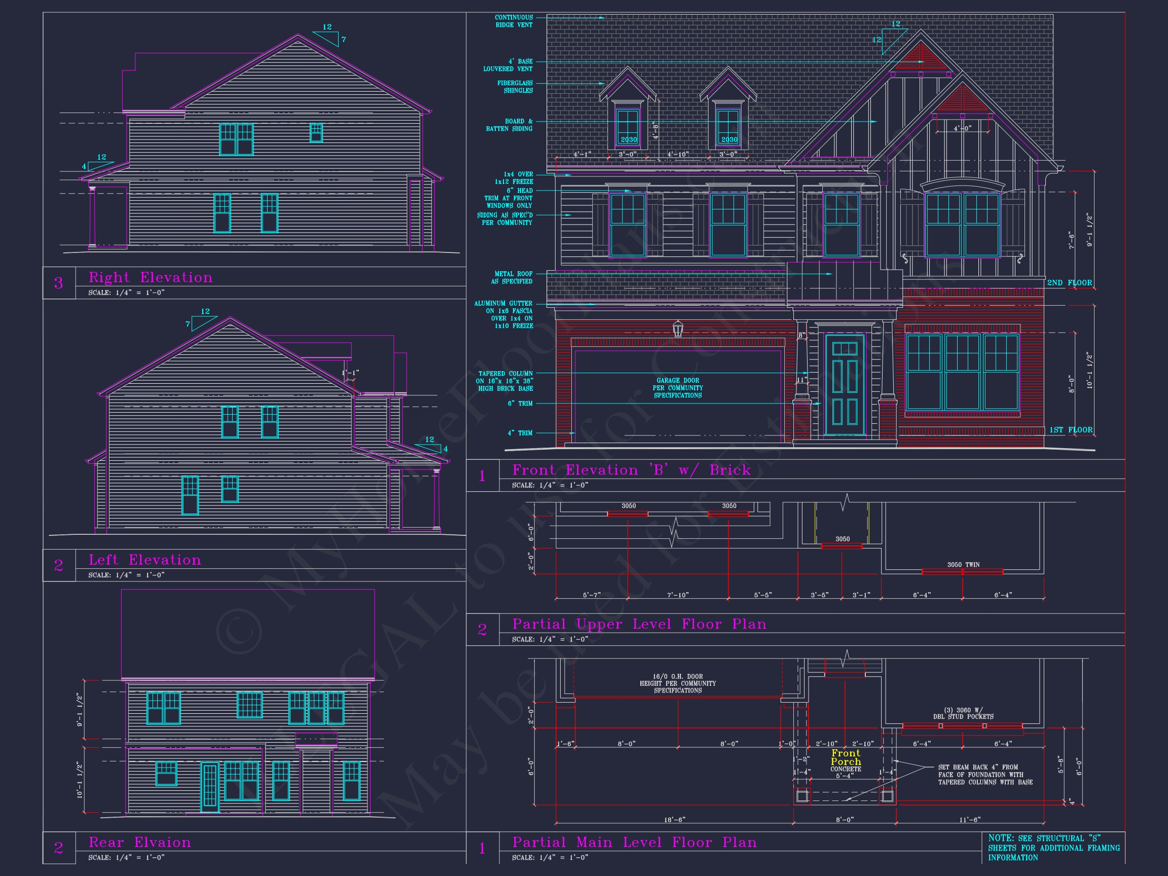 Coastal Craftsman Home Plan with Detailed CAD Floor Designs