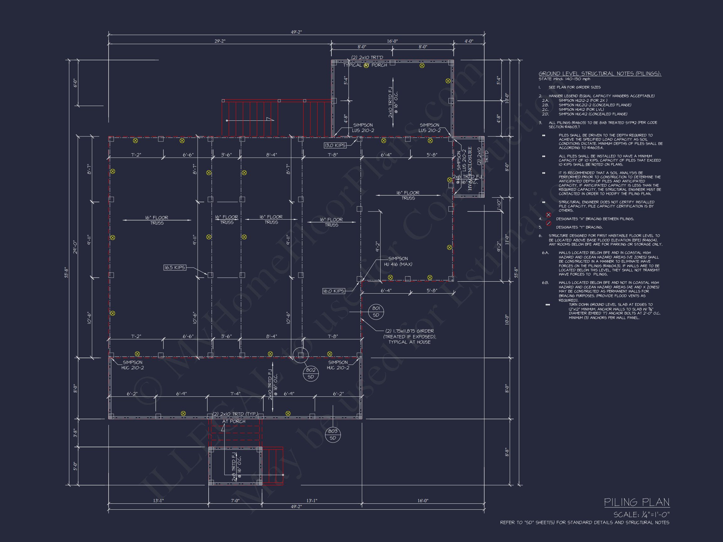 Coastal Craftsman house Plan with Open Floor Designs and CAD Blueprints