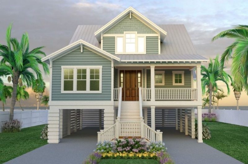 Coastal house Design with 3 Floors – Floor Plan and CAD
