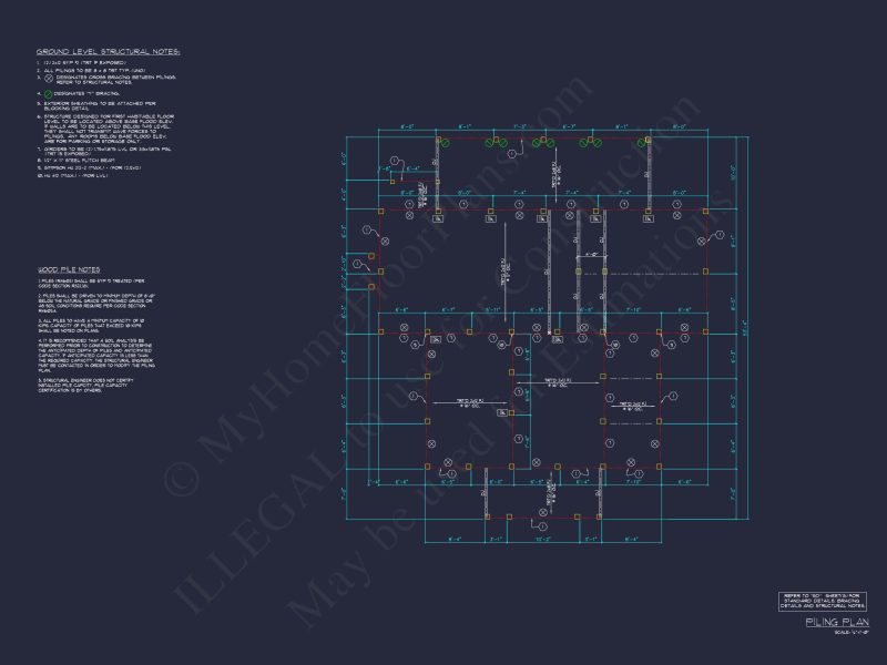 Coastal house Floor Plan: 3-Bed, 2-Story Blueprint