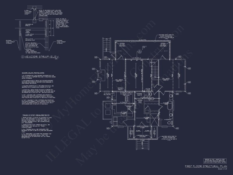 Coastal house Floor Plan: 3-Bed, 2-Story Blueprint