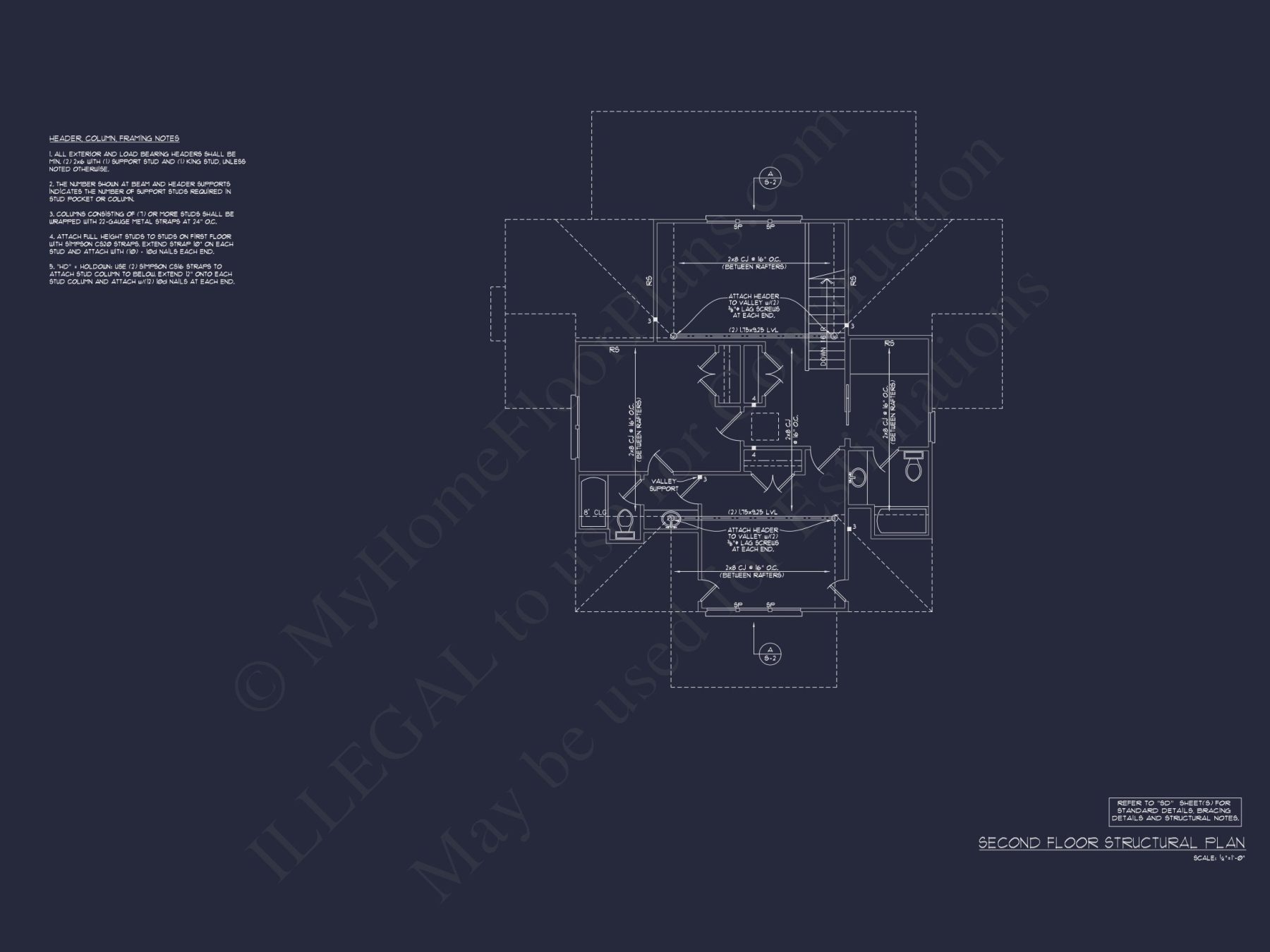 Coastal house Floor Plan: 3-Bed, 2-Story Blueprint