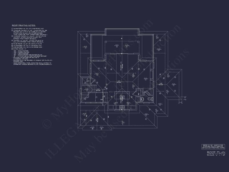 Coastal house Floor Plan: 3-Bed, 2374 Sq Ft, CAD Blueprint