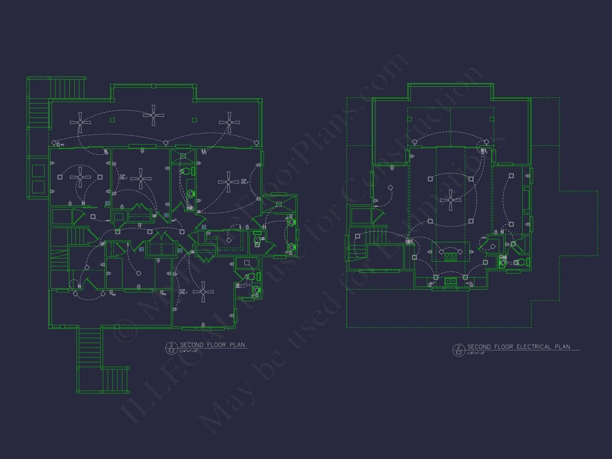 Coastal house Floor Plan: 3-Bed, 2374 Sq Ft, CAD Blueprint