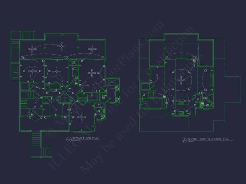 Coastal house Floor Plan: 3-Bed, 2374 Sq Ft, CAD Blueprint