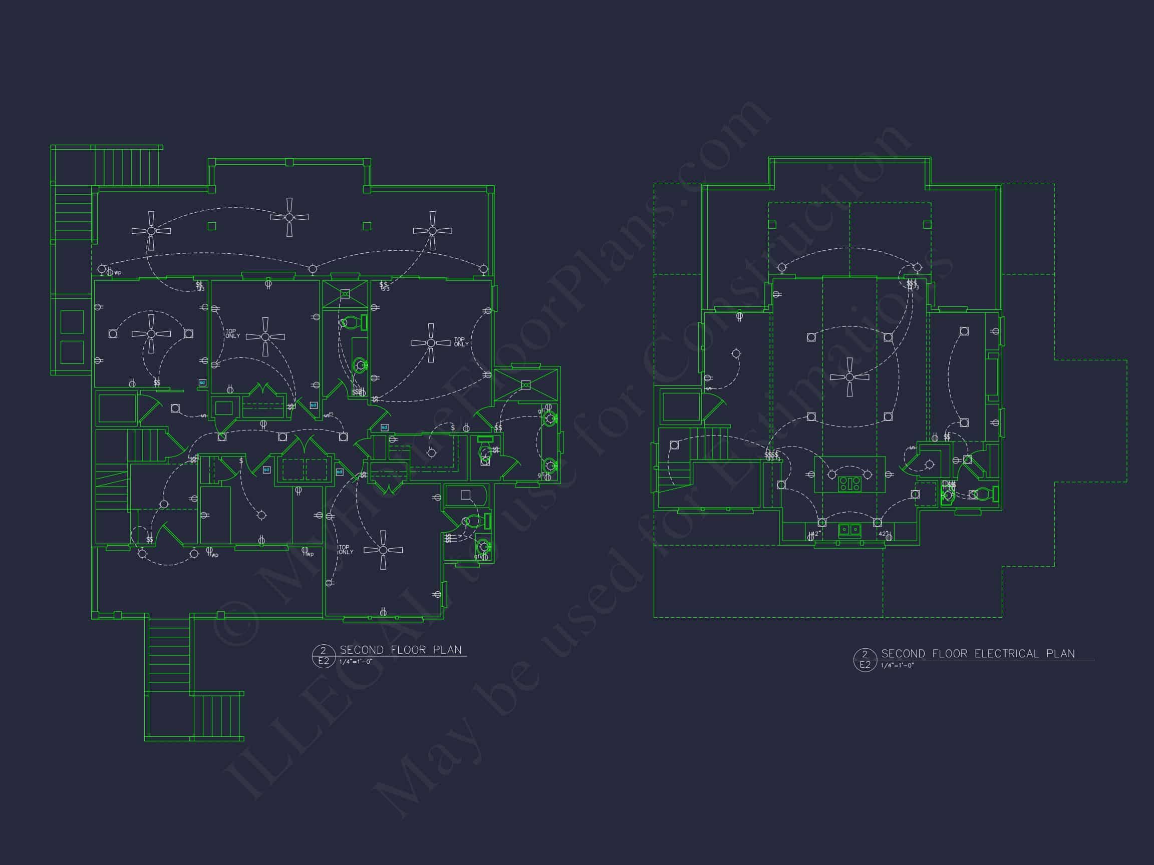Coastal house Floor Plan: 3-Bed,2374 Sq Ft,CAD Blueprint