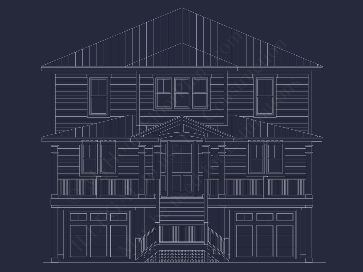 Coastal house Floor Plan: 4-Story Design with CAD Blueprint