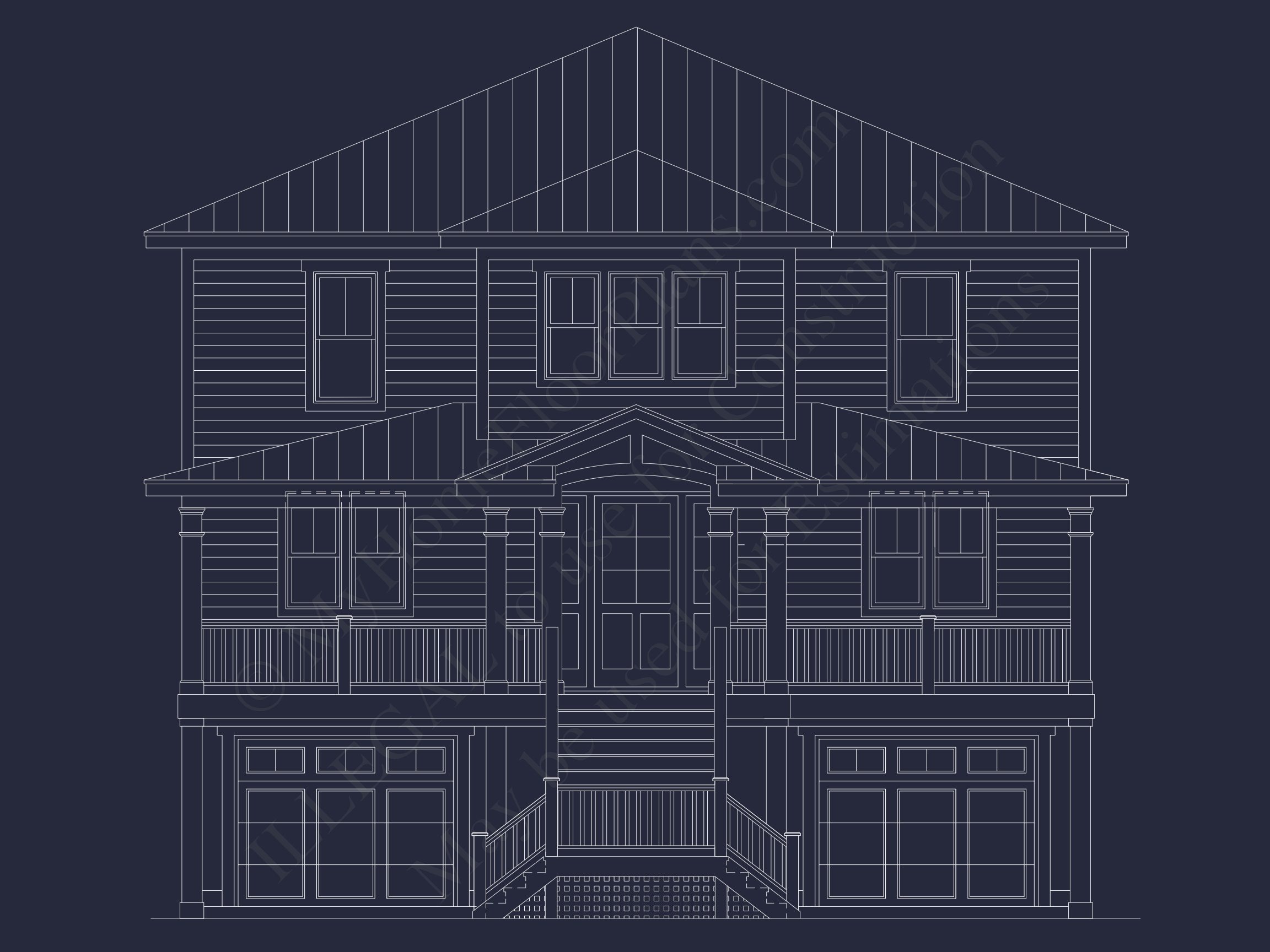Coastal house Floor Plan: 4-Story Design with CAD Blueprint
