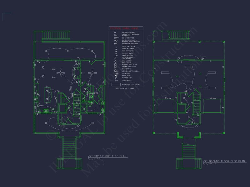 Coastal house Floor Plan: 4-Story Design with CAD Blueprint