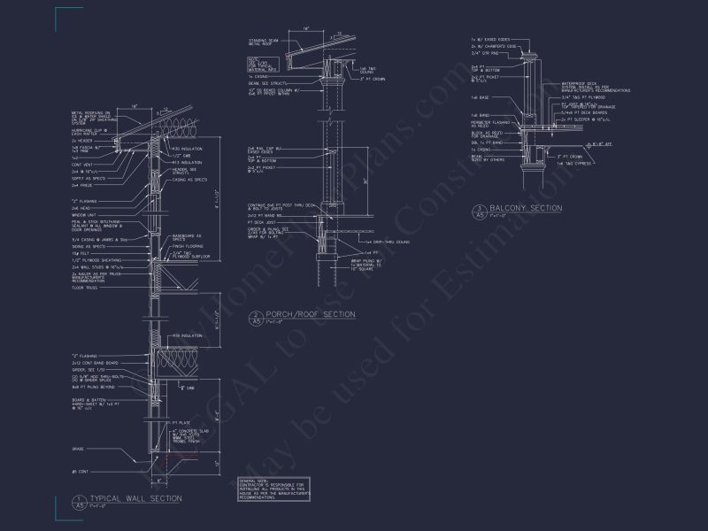 Coastal house Floor Plan: 4-Story Design with CAD Blueprint