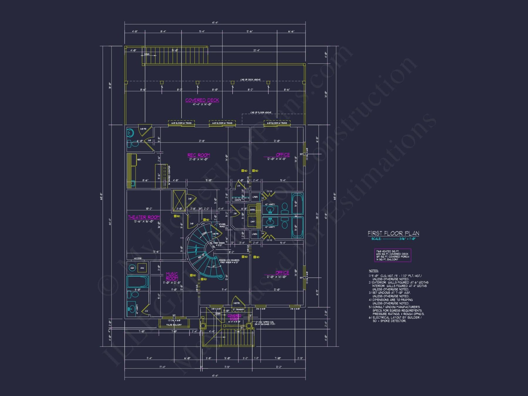 Coastal house Floor Plan with 7+ Bedrooms and CAD Designs