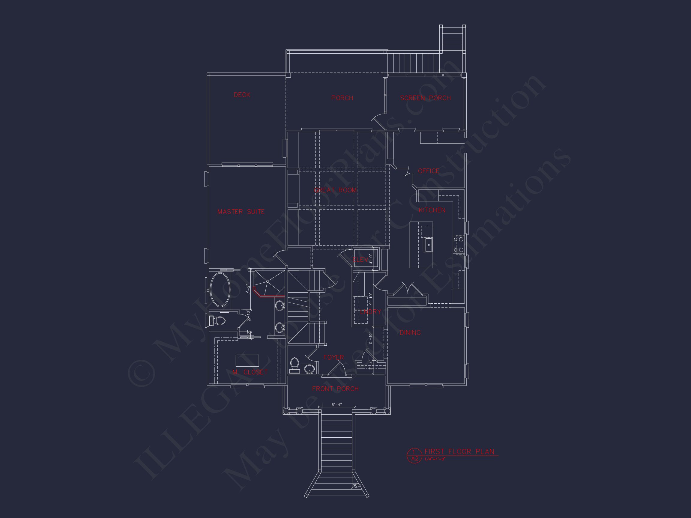 Coastal house Plan: 3-Story,4-Bedroom,Floor Plan Blueprint