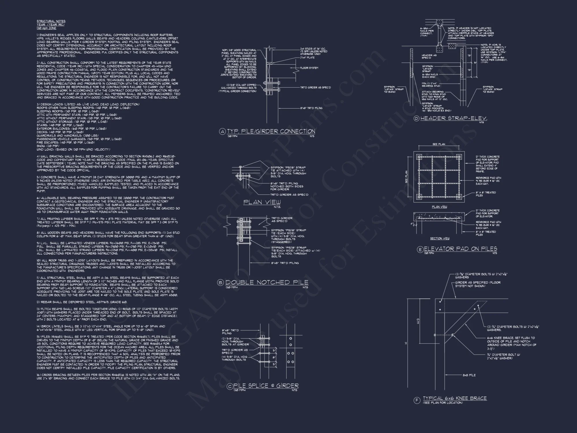 Coastal house Plan: 4-Bedroom, 3-Story Floor Plan Blueprint
