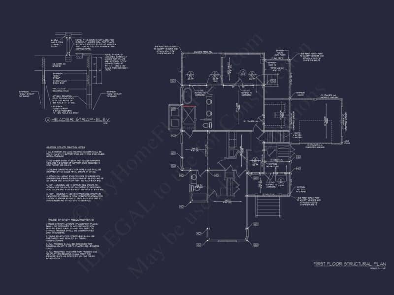 Coastal house Plan Blueprint: 2 Story CAD Architecture Designs