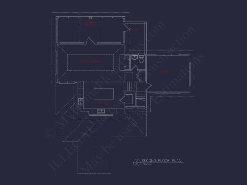 Coastal house Plan Blueprint: 2 Story CAD Architecture Designs