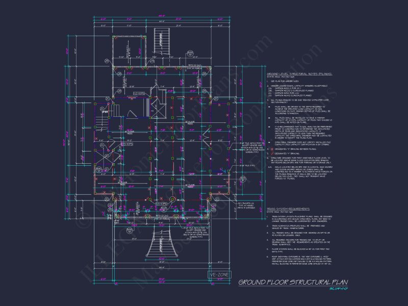 Coastal house Plan with 2 Floors and Modern CAD Designs
