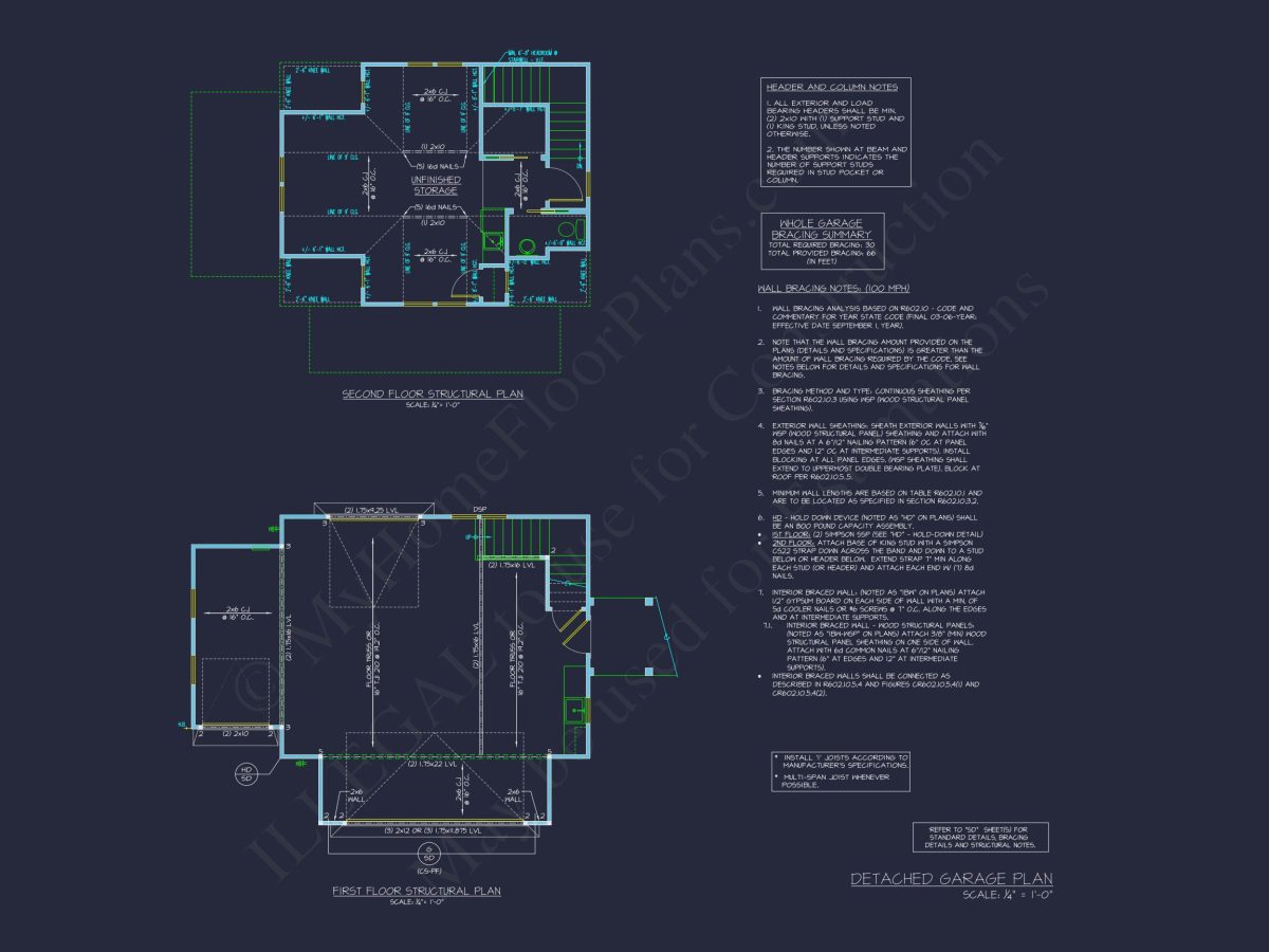 Coastal house Plan with 2 Floors, CAD Designs & Garage Space