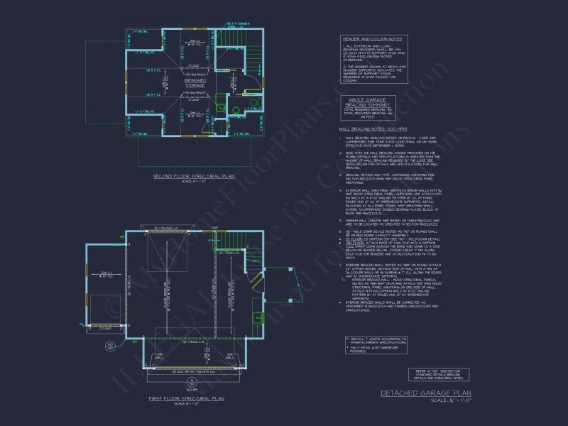 Coastal house Plan with 2 Floors, CAD Designs & Garage Space