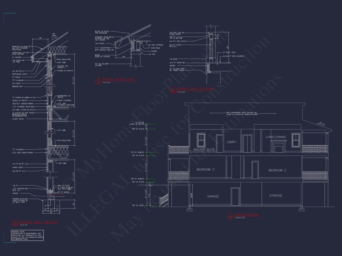 Coastal house Plan with 3 Floors, Elegant Designs, & CAD
