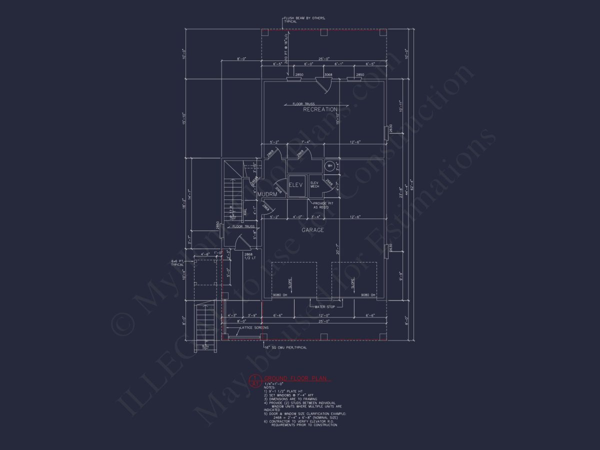 Coastal house Plan with 3 Floors, Elegant Designs, & CAD