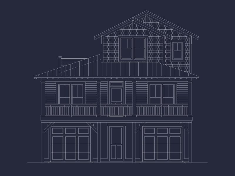 Coastal house Plan with 4 Beds, Open Floor Plan & CAD Designs