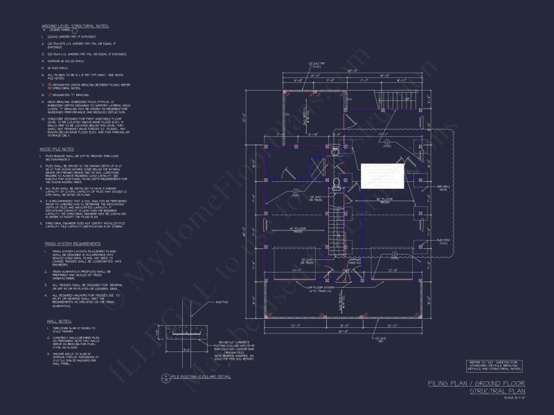 Coastal house Plan with 4 Beds, Open Floor Plan & CAD Designs