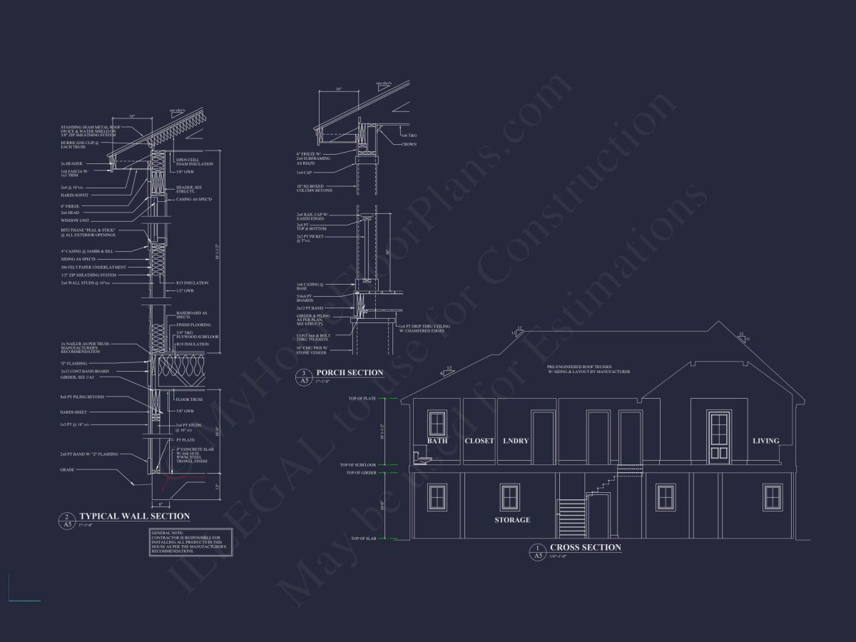 Coastal house Plan with CAD Designs and Spacious Floor Plan