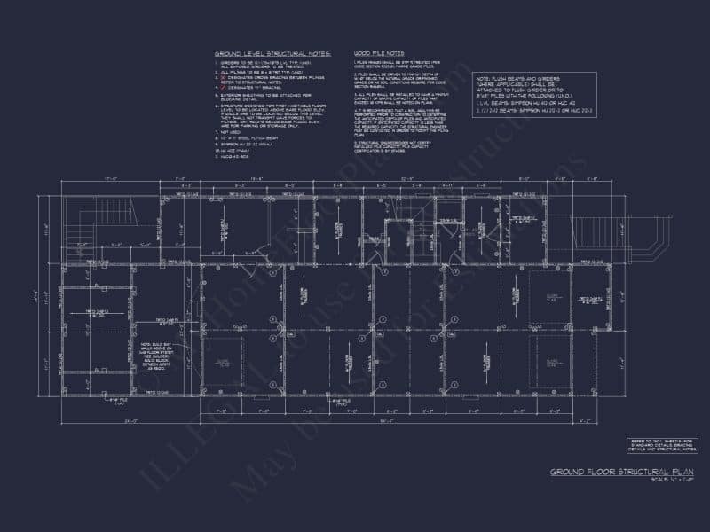 Coastal house Plan with CAD Floor Designs and Blueprint