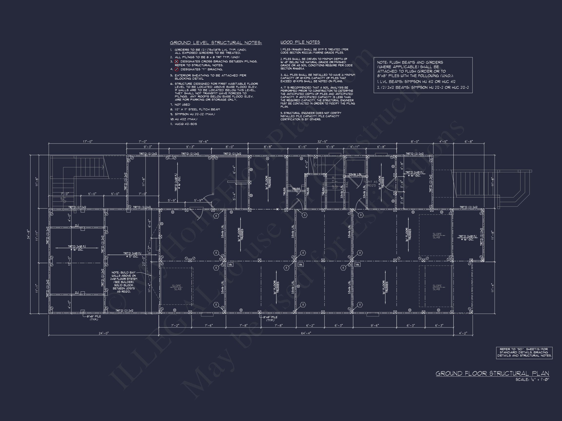 Coastal house Plan with CAD Floor Designs and Blueprint