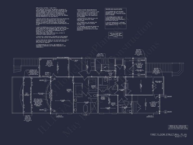 Coastal house Plan with CAD Floor Designs and Blueprint