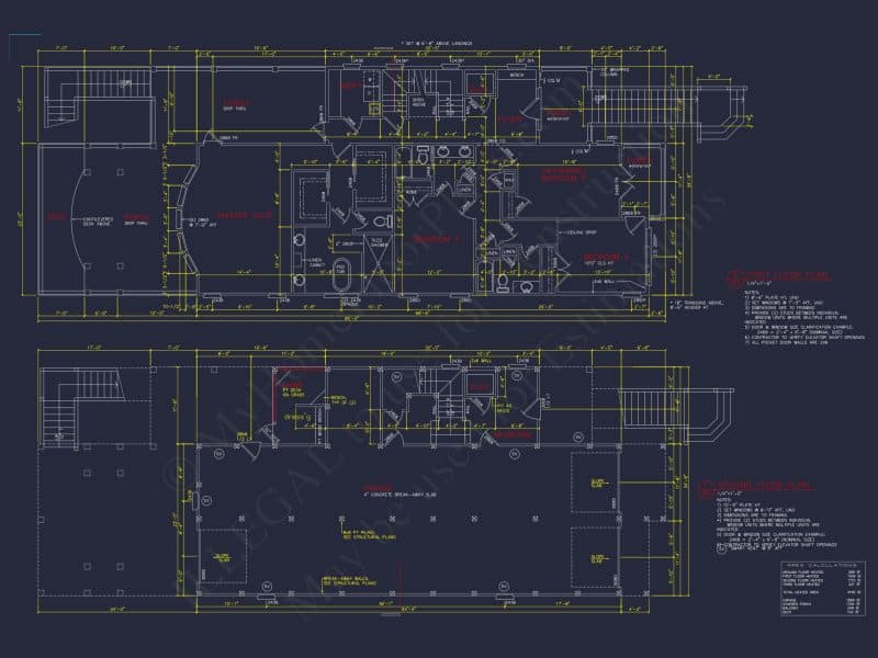 Coastal house Plan with CAD Floor Designs and Blueprint