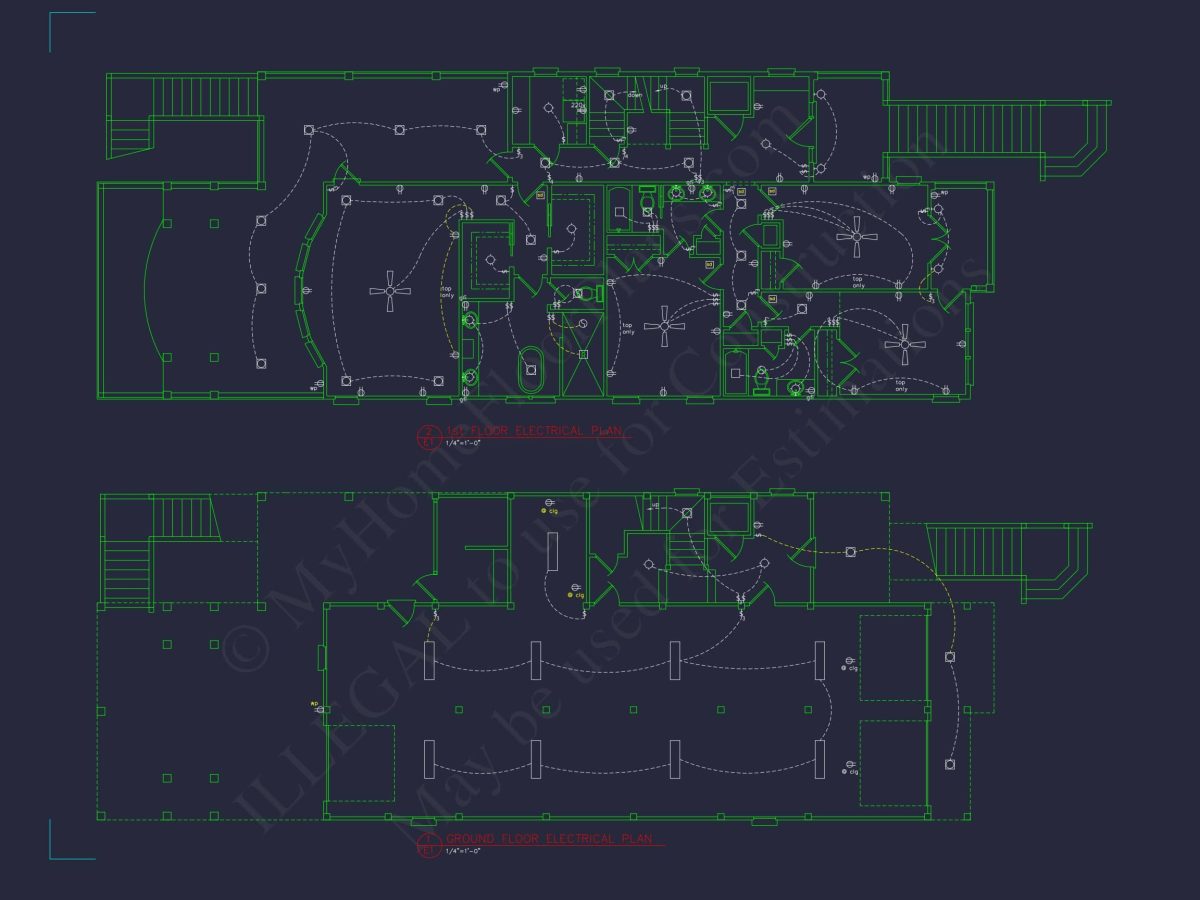 Coastal house Plan with CAD Floor Designs and Blueprint