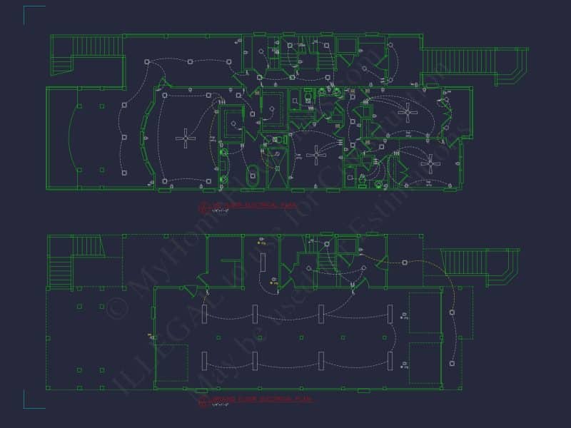 Coastal house Plan with CAD Floor Designs and Blueprint