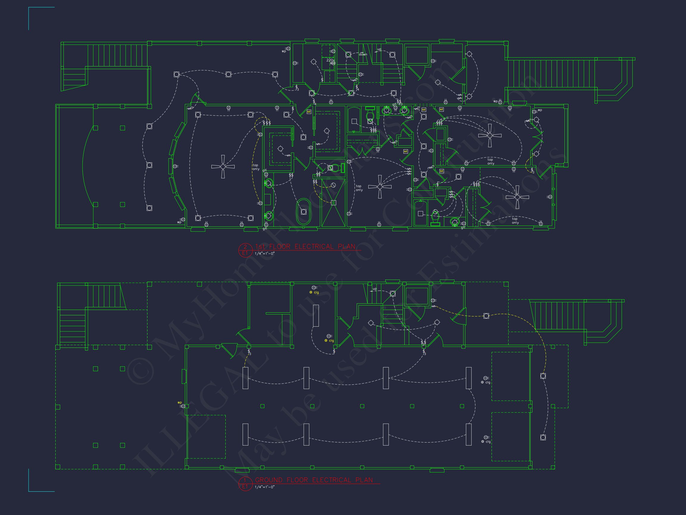 Coastal house Plan with CAD Floor Designs and Blueprint