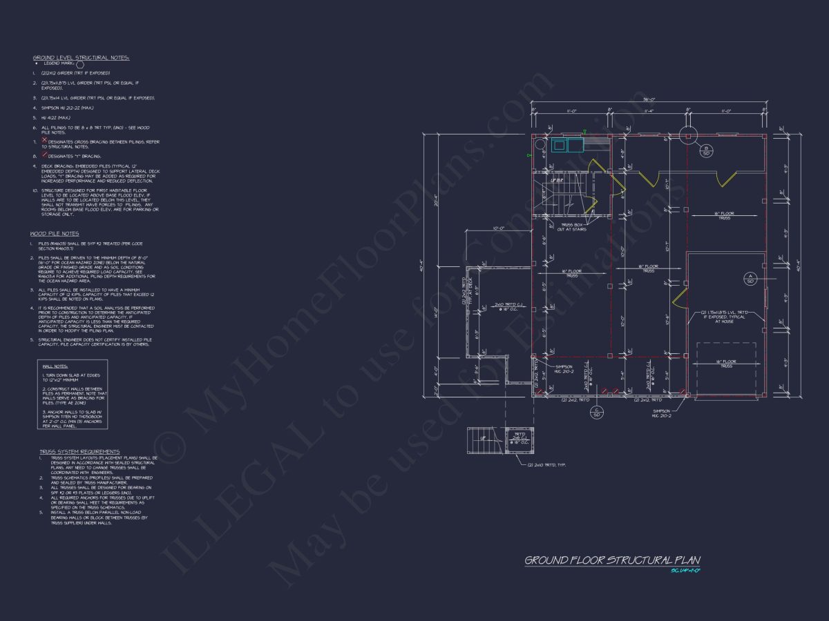 Coastal house Plan with Complete Floor Designs and Blueprints