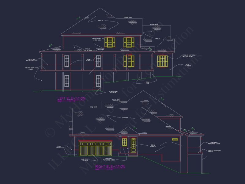 Colonial 2.5-Story house Plan: 4 Bed, 3 Bath, 2-Car Garage