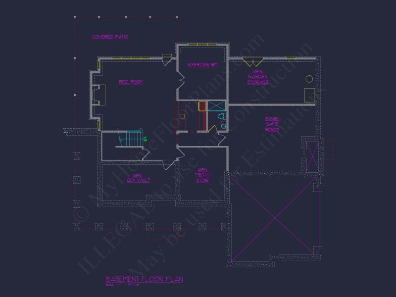 Colonial 2.5-Story house Plan: 4 Bed, 3 Bath, 2-Car Garage