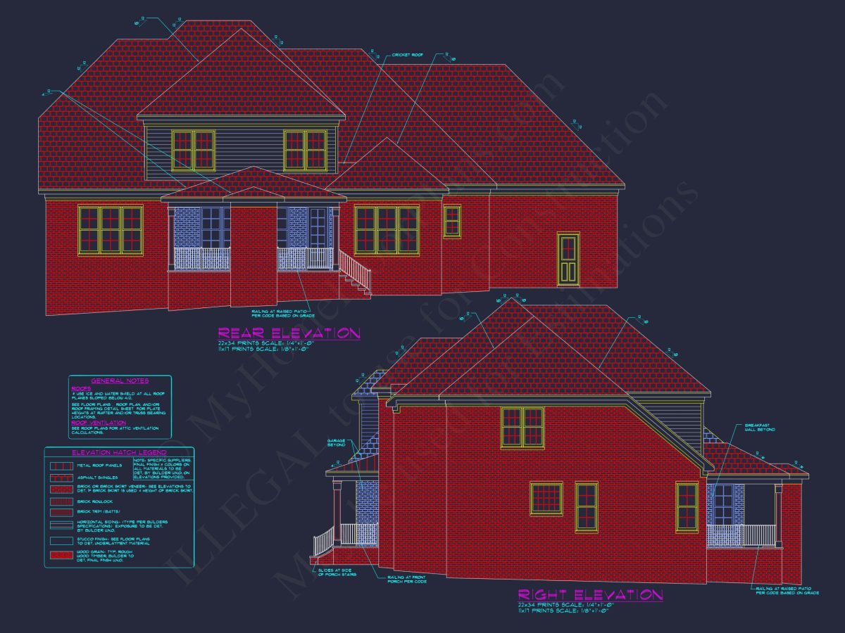 Colonial 4 Bed, 3 Bath 2-Story house Floor Plan & Blueprint