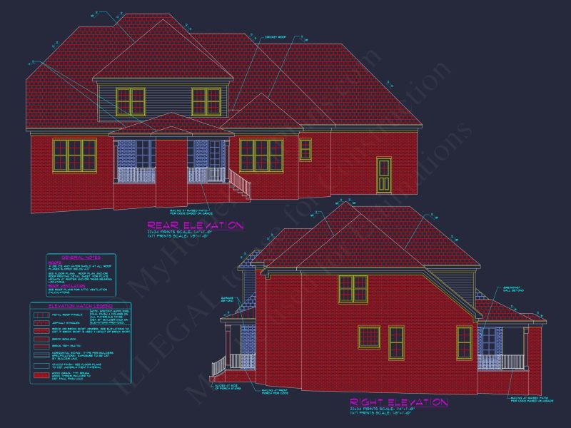 Colonial 4 Bed, 3 Bath 2-Story house Floor Plan & Blueprint