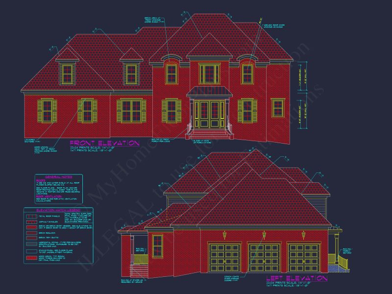 Colonial 4 Bed, 3 Bath 2-Story house Floor Plan & Blueprint