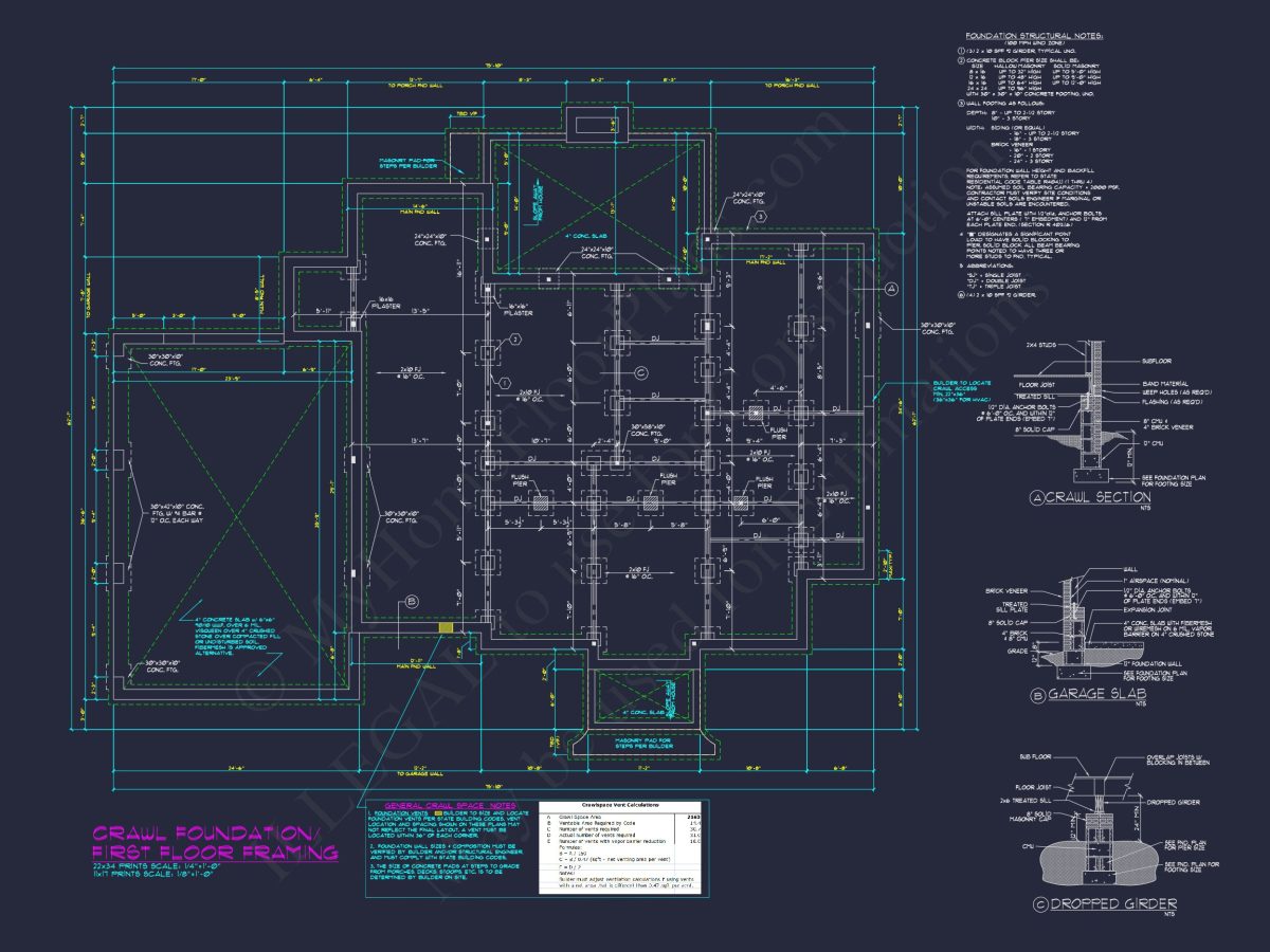Colonial 4 Bed, 3 Bath 2-Story house Floor Plan & Blueprint