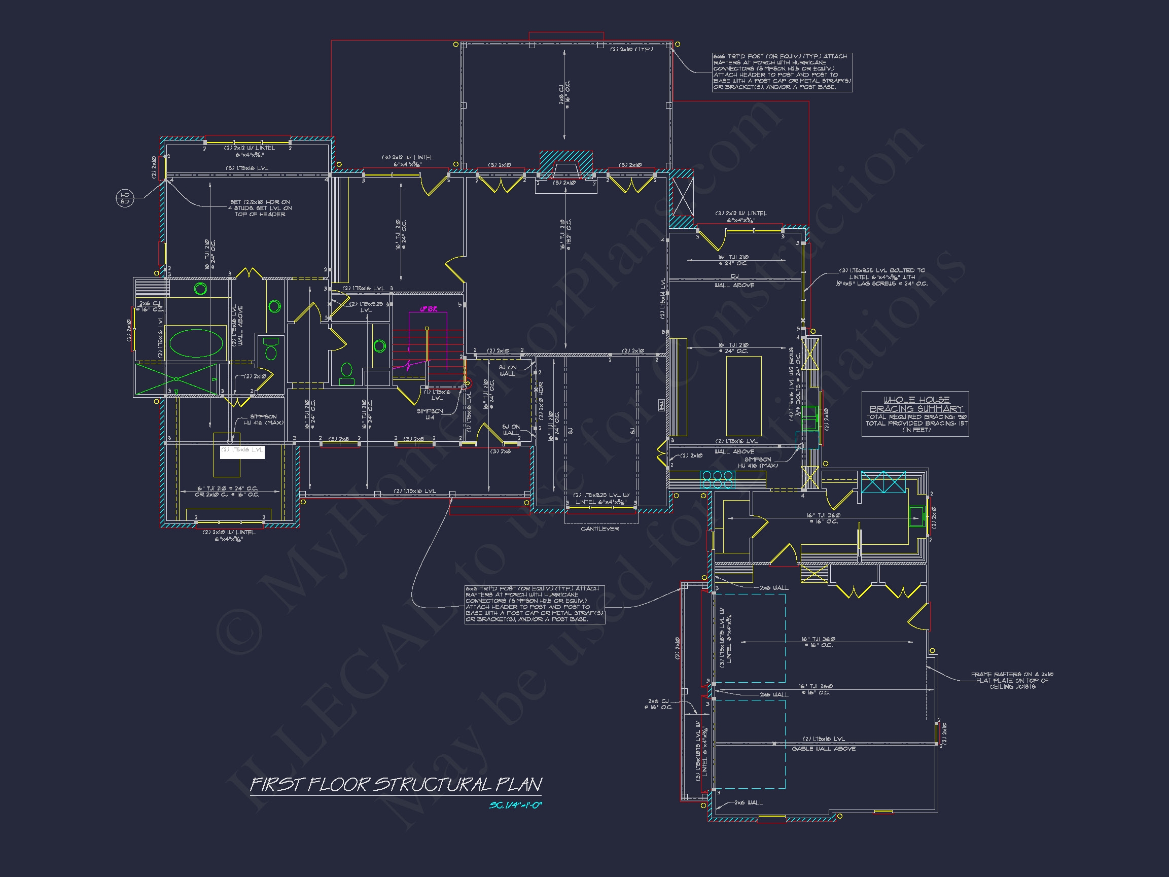 Colonial Craftsman Home: Floor Plan & Blueprint; CAD Design