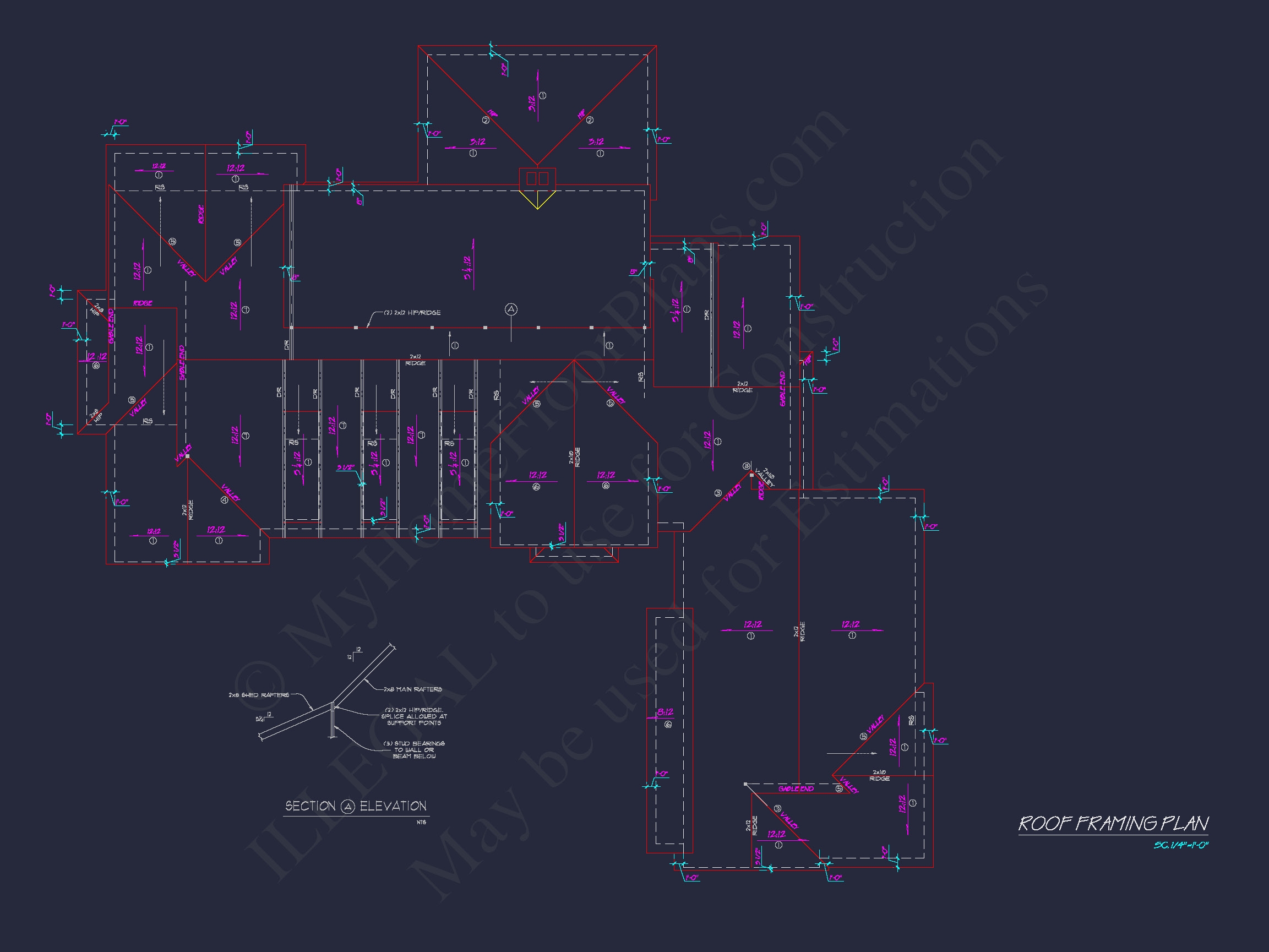 Colonial Craftsman Home: Floor Plan & Blueprint; CAD Design