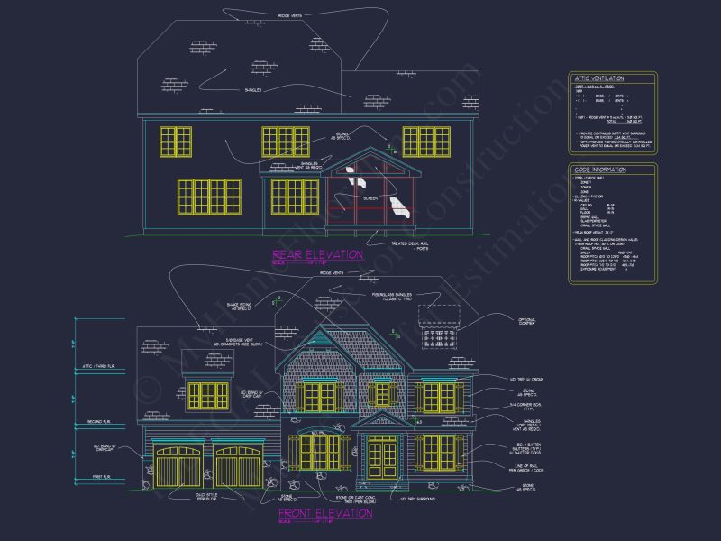 Colonial Craftsman house Plan Featuring 3 Floors & CAD Designs