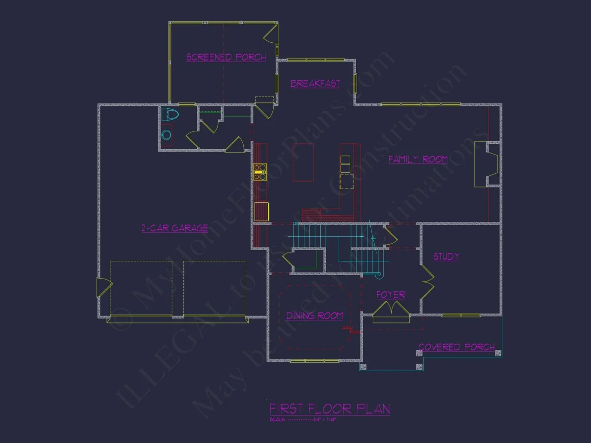 Colonial Craftsman house Plan Featuring 3 Floors & CAD Designs