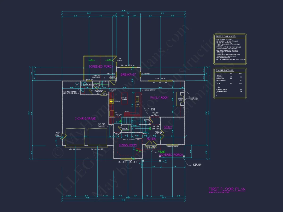 Colonial Craftsman house Plan Featuring 3 Floors & CAD Designs