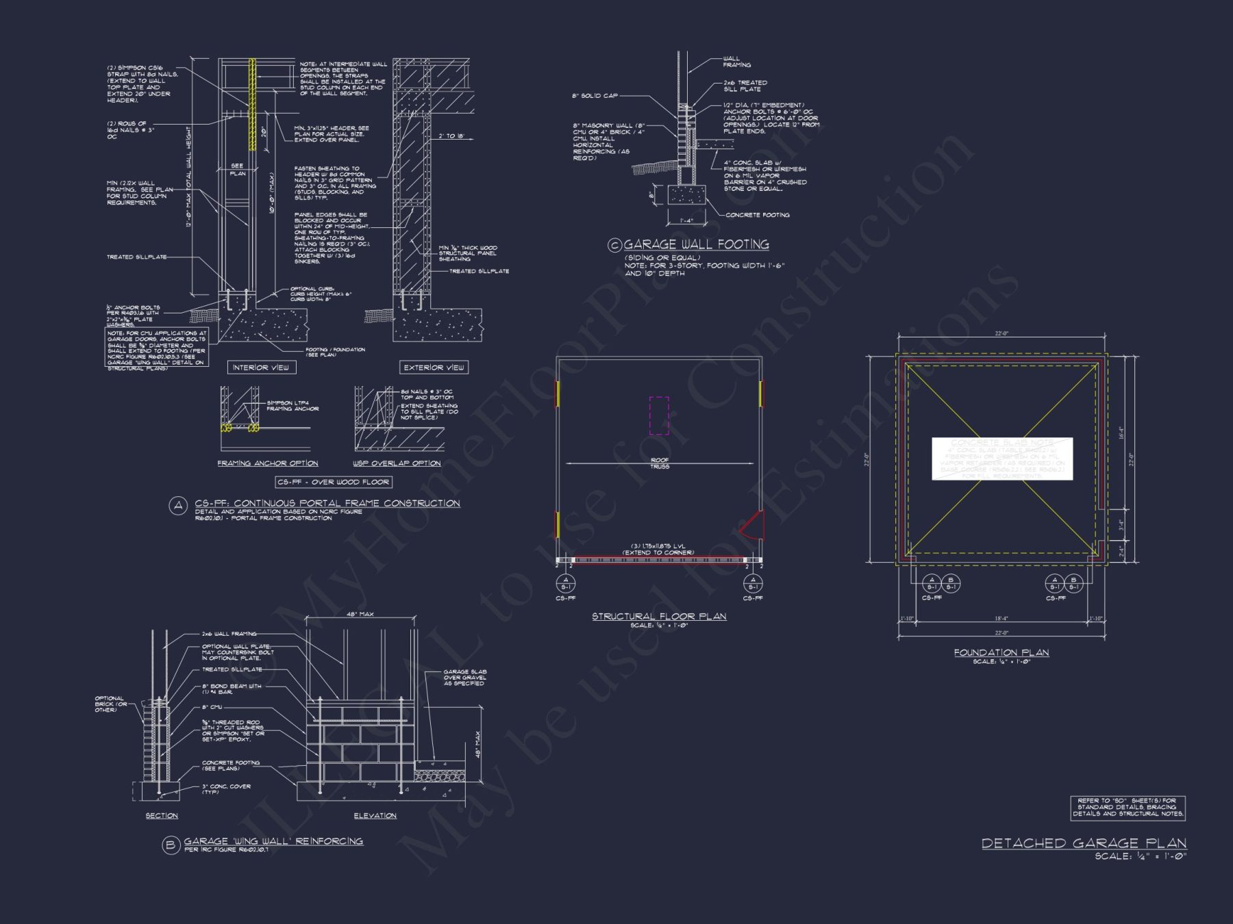 Colonial Farmhouse Floor Plan with CAD and Blueprint Designs